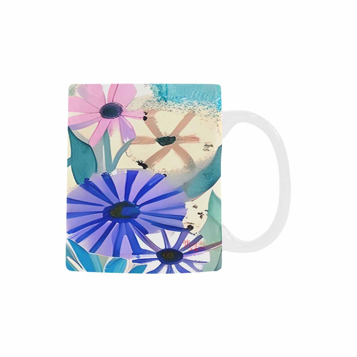 USA made Quality Mug, coffee mug, tea cup, Bright florals, Set 1, Design 48