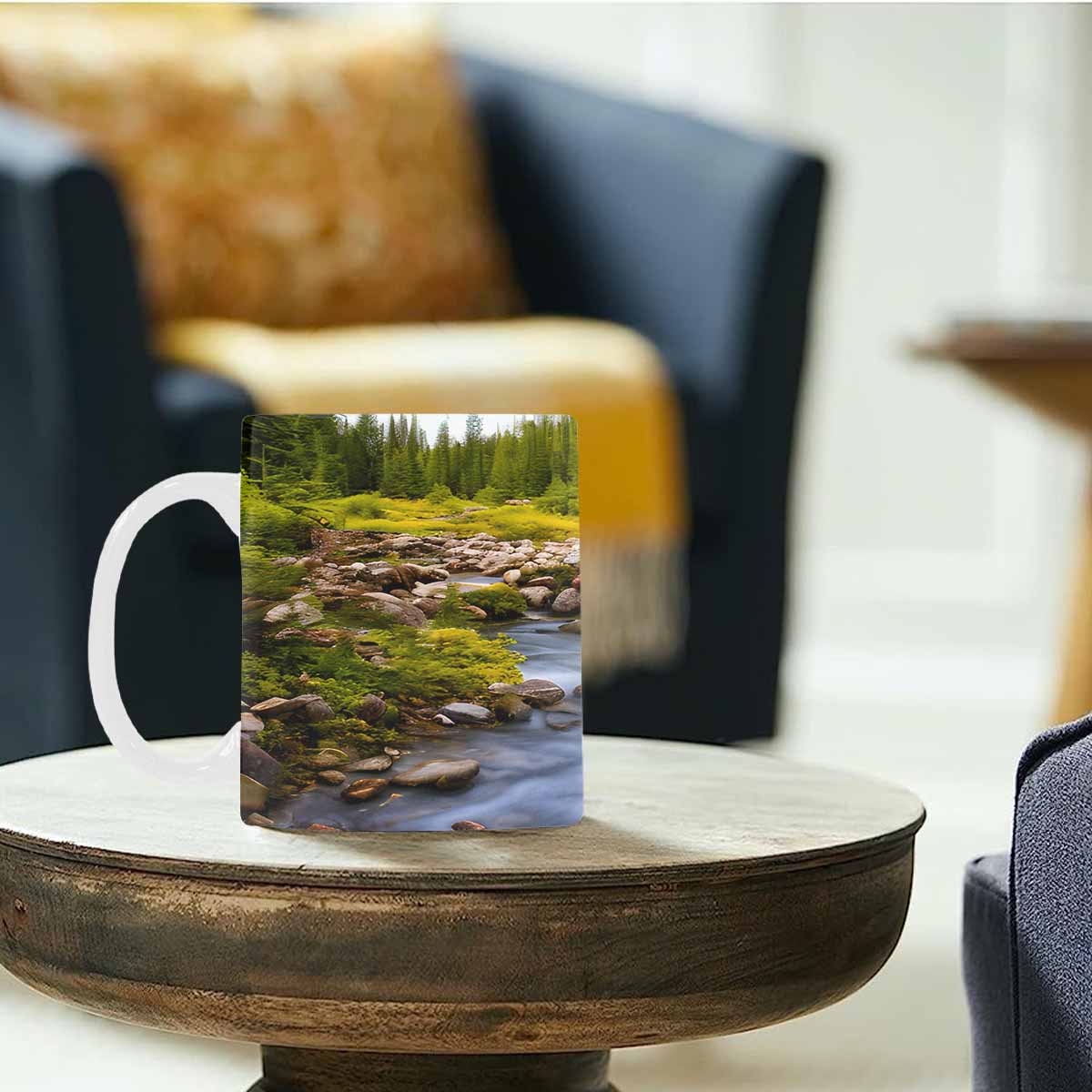 Rivers & Mountains Landscape mugs, set 1 design 4