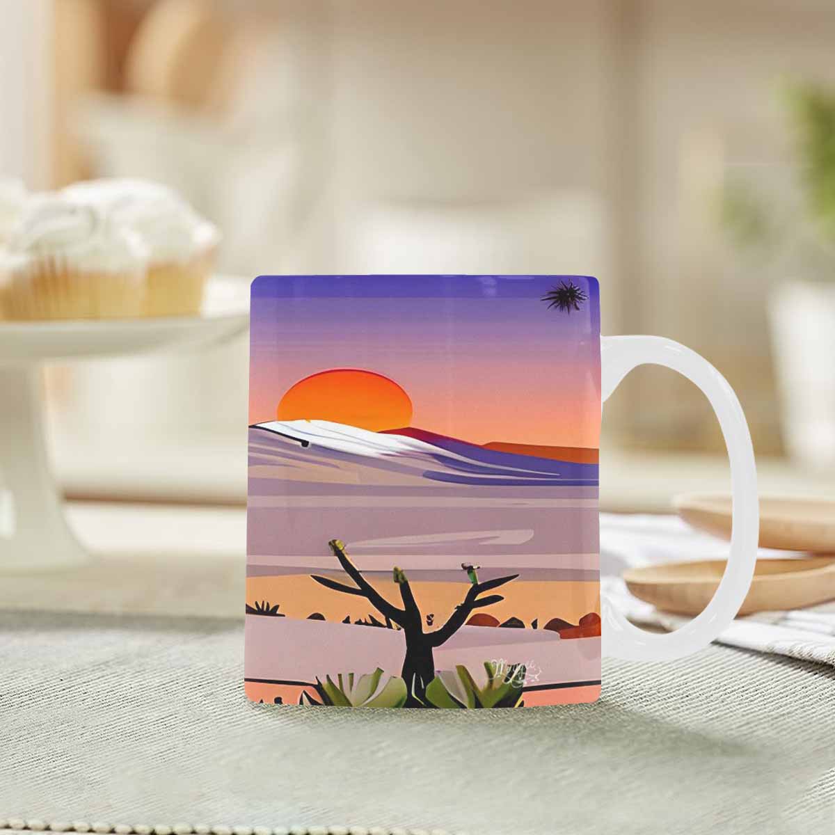 Coffee Mug, tea cup, desert scene, design 65