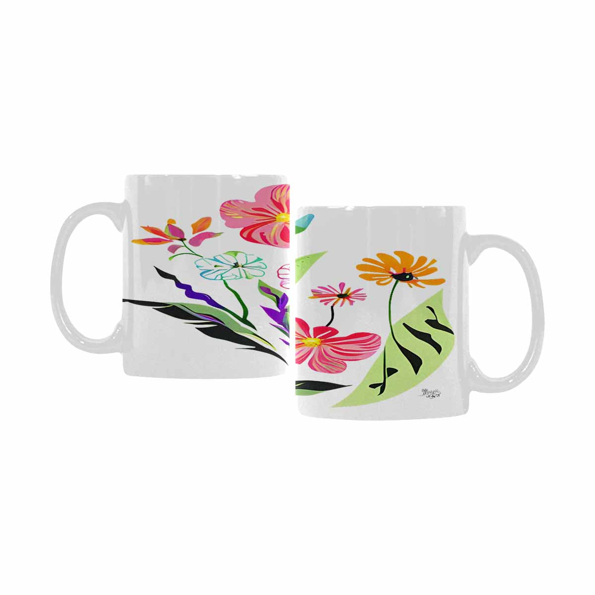 Quality Mug, coffee mug, tea cup, Bright florals, Set 2, design 87