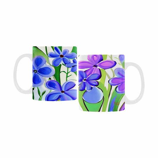 USA made Quality Mug, coffee mug, tea cup, Bright florals, Set 1, Design 57