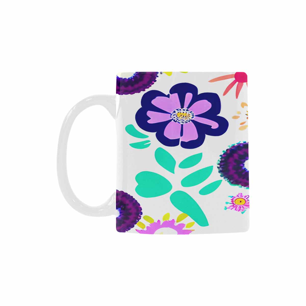 USA made Quality Mug, coffee mug, tea cup, Bright florals, Set 1, Design 130