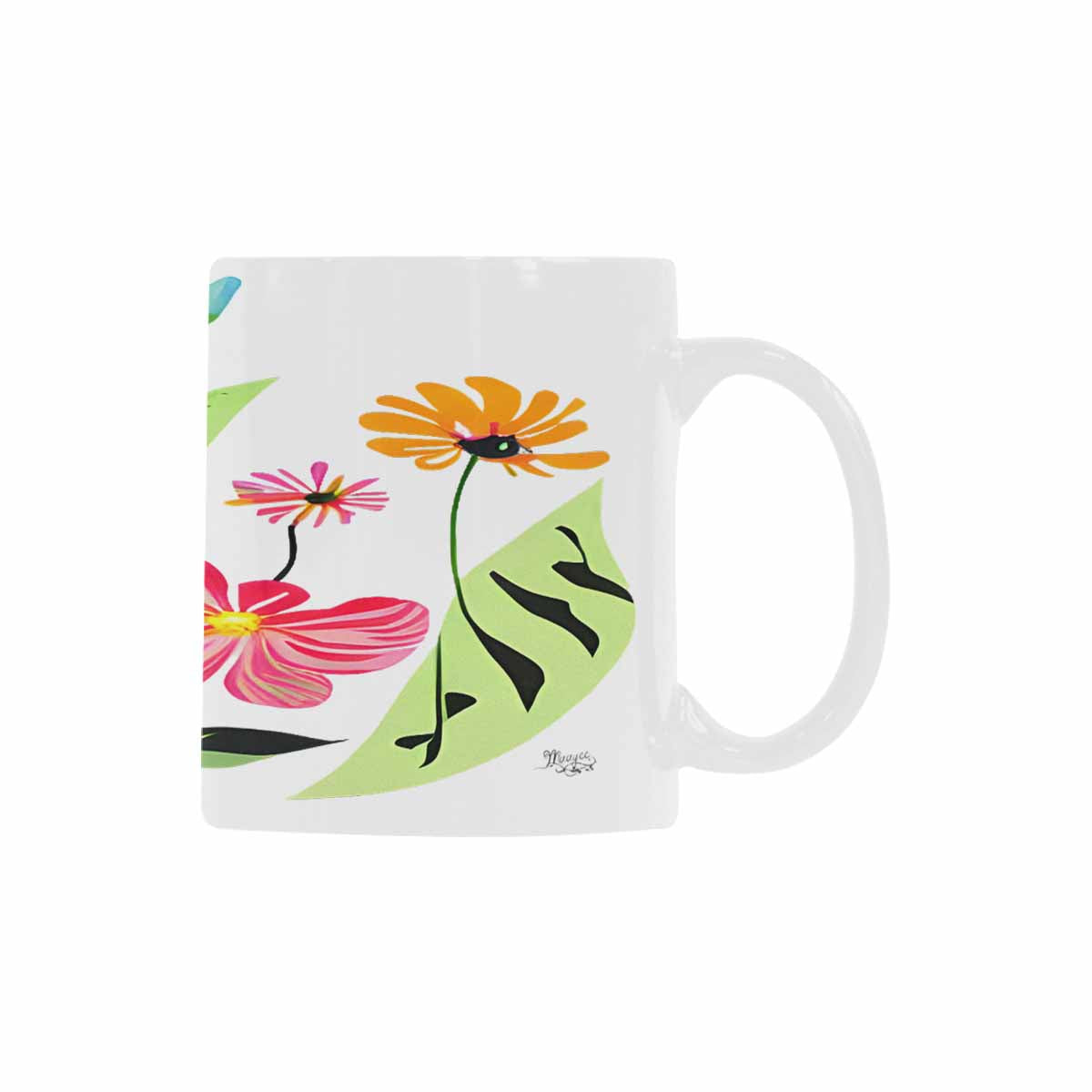 Quality Mug, coffee mug, tea cup, Bright florals, Set 2, design 87