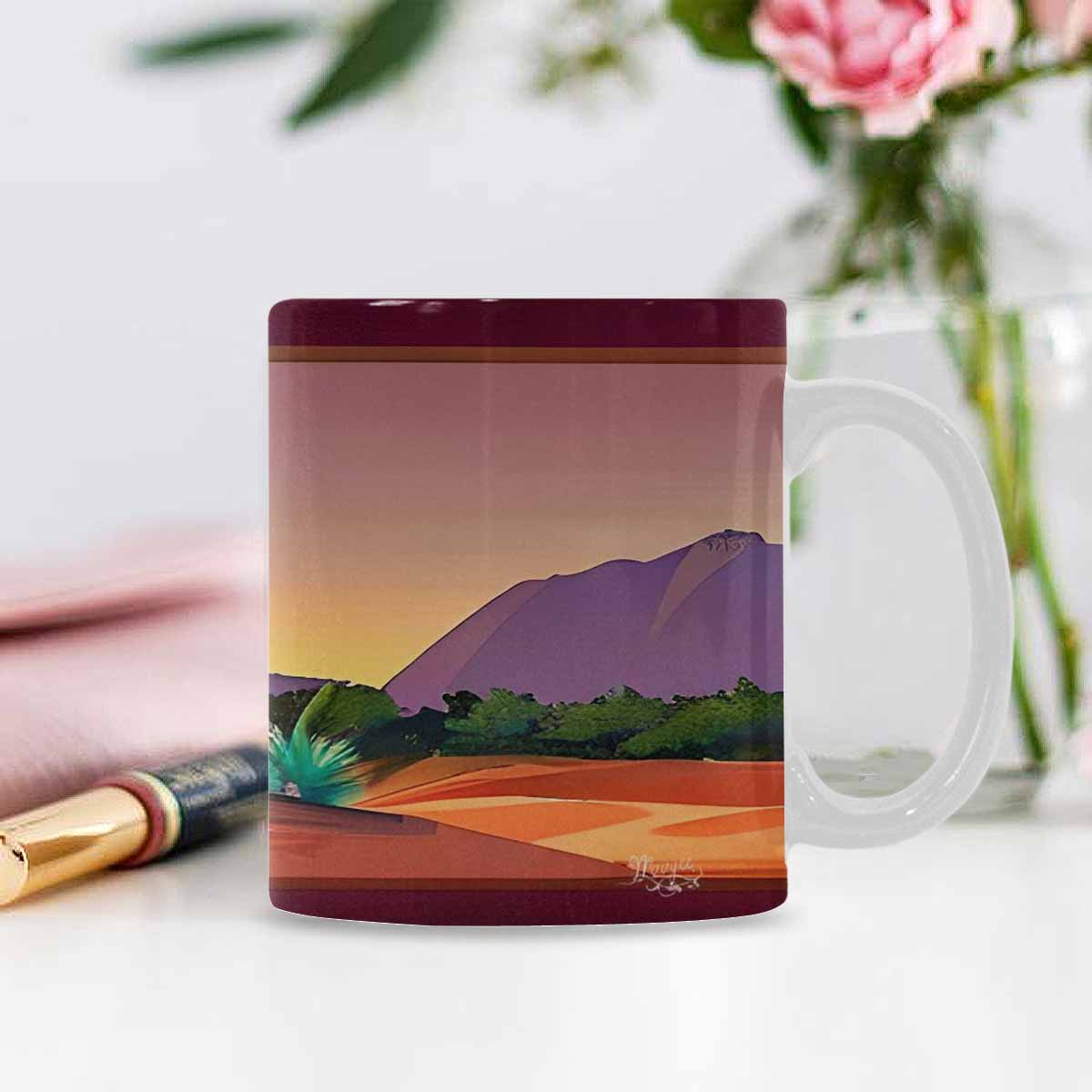 Coffee Mug, tea cup, desert scene, design 87