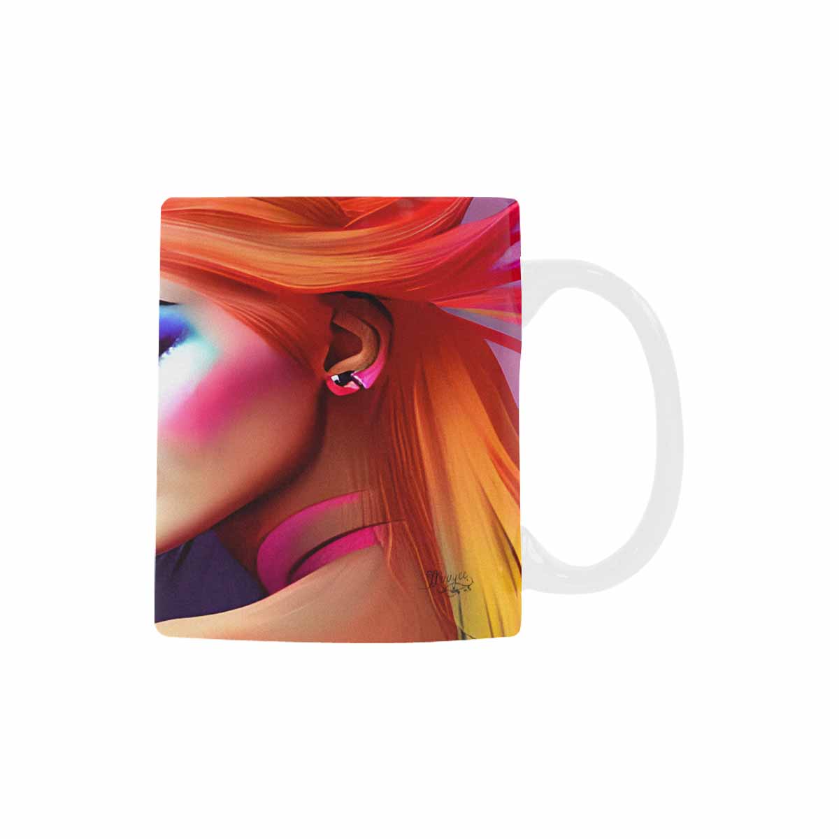 USA, Color Coffee Mug, tea cup, caucasian Face, design 5