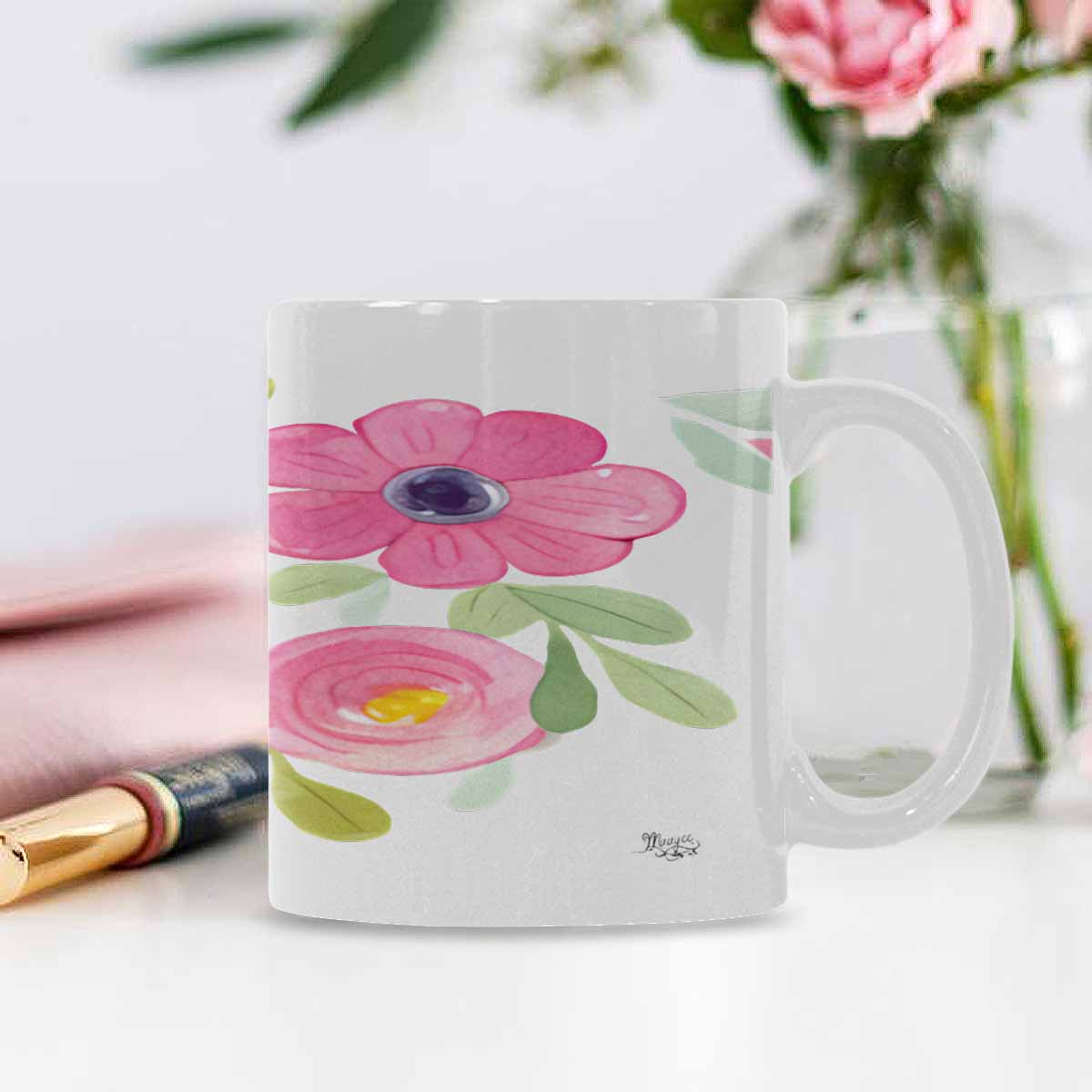 Quality Mug, coffee mug, tea cup, Bright florals, Set 2, design 41
