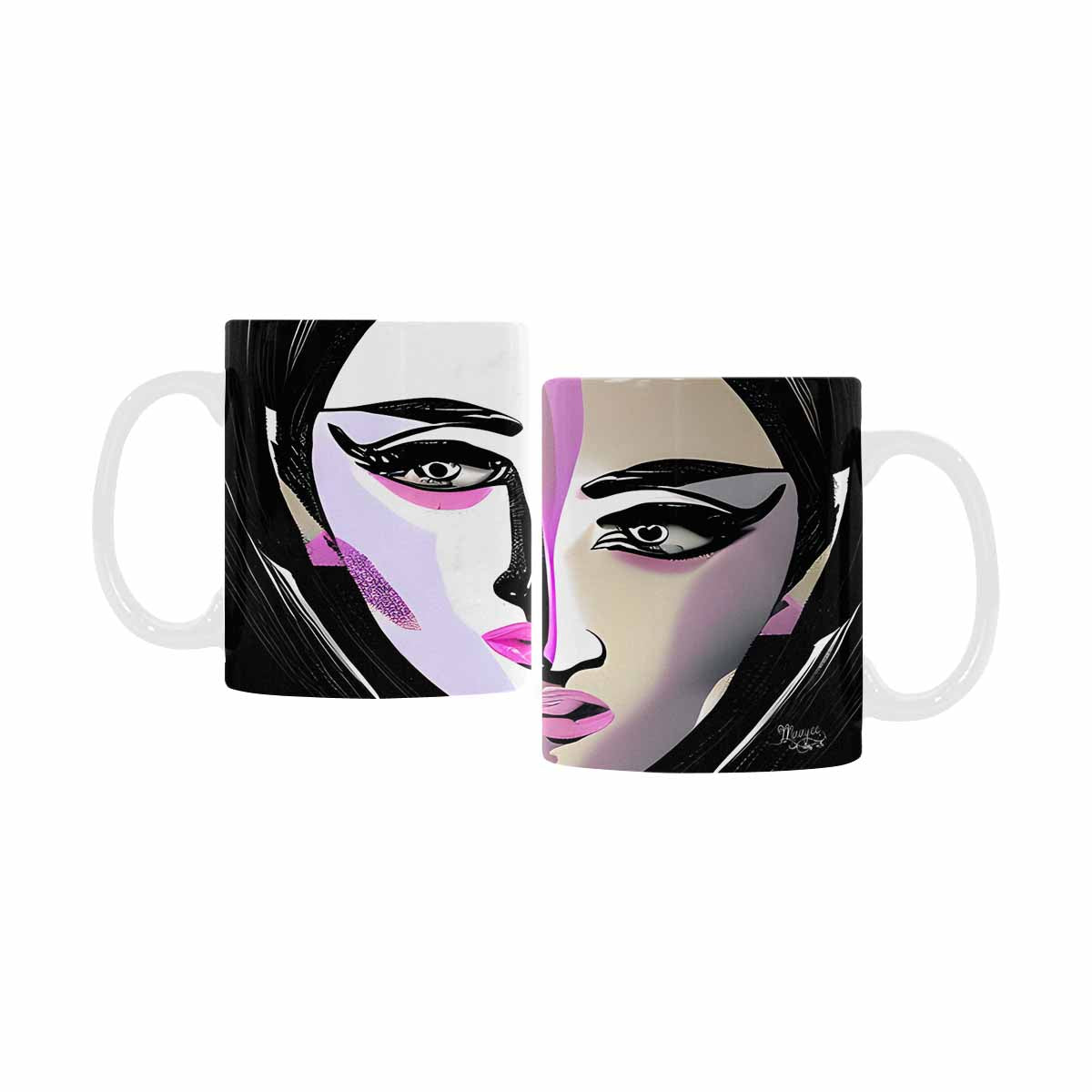 USA, Color Coffee Mug, tea cup, caucasian Face, design 49