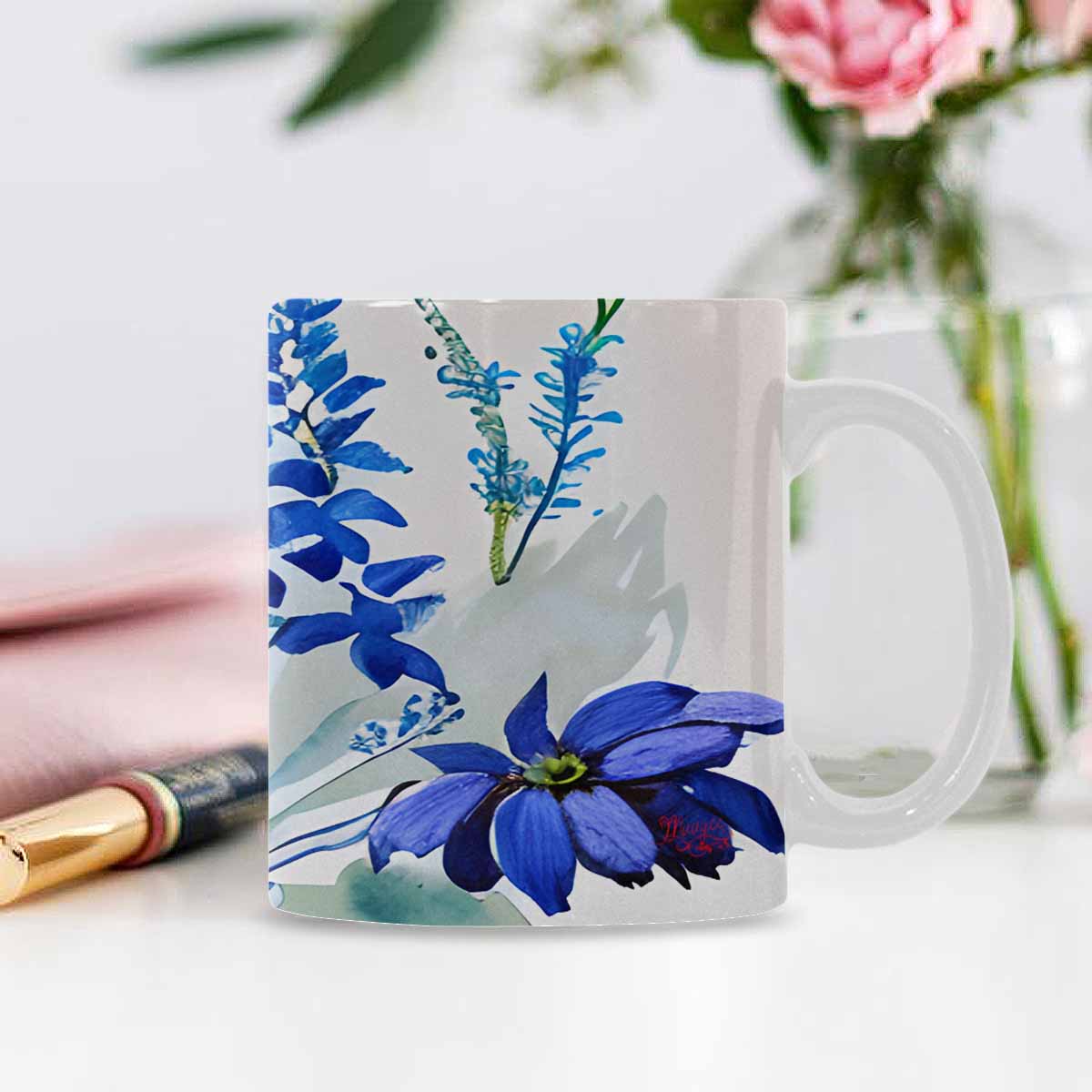 Quality Mug, coffee mug, tea cup, Bright florals, Set 1, Design 26