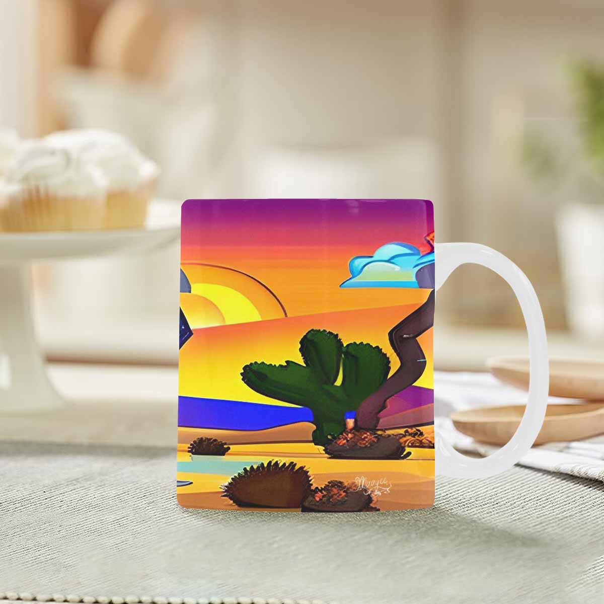 Coffee Mug, tea cup, desert scene, design 60