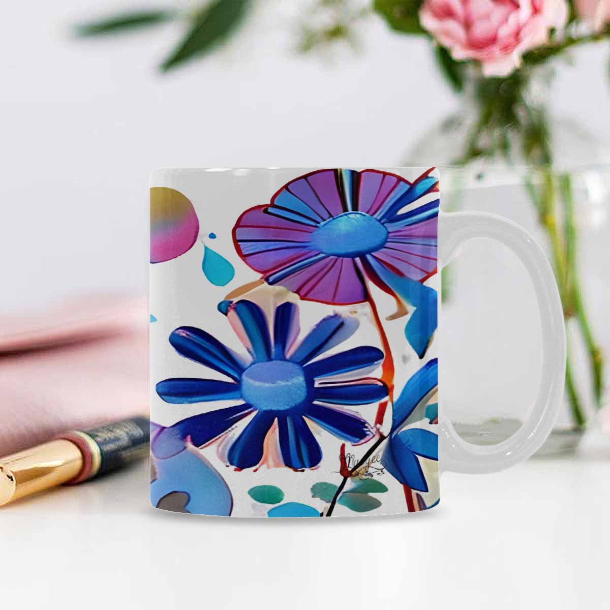 Quality Mug, coffee mug, tea cup, Bright florals, Set 1A, Design 51