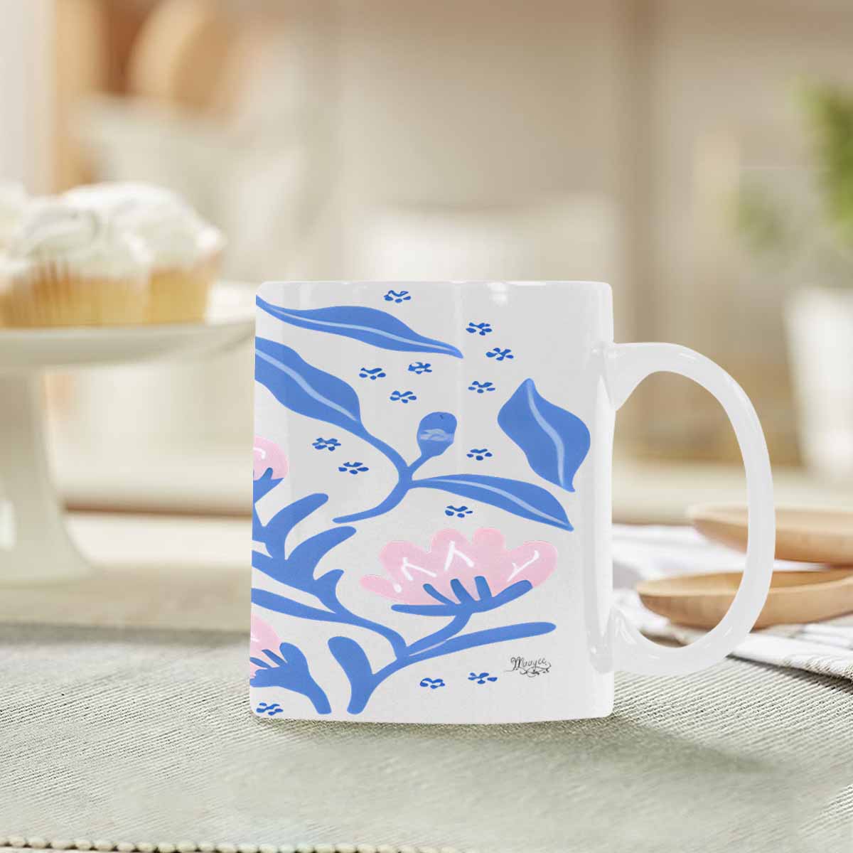 Quality Mug, coffee mug, tea cup, Bright florals, Set 2, design 6