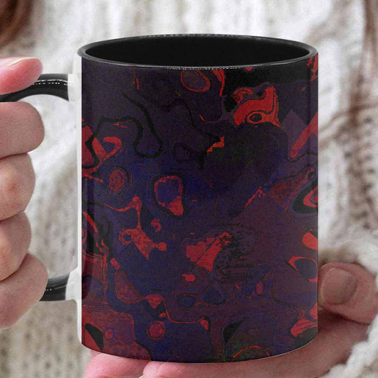 Coffee Mug, tea cup, black core, abstract, design 100