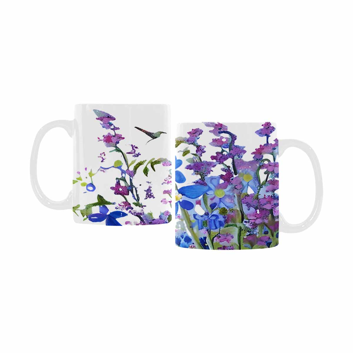 USA made Quality Mug, coffee mug, tea cup, Bright florals, Set 1A, Design 94