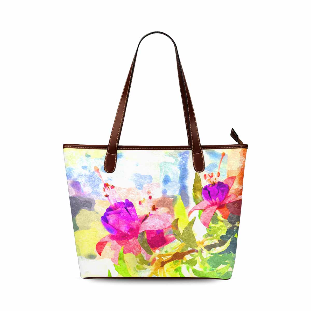 Classic Fabric handbag, watercolor floral, design 114