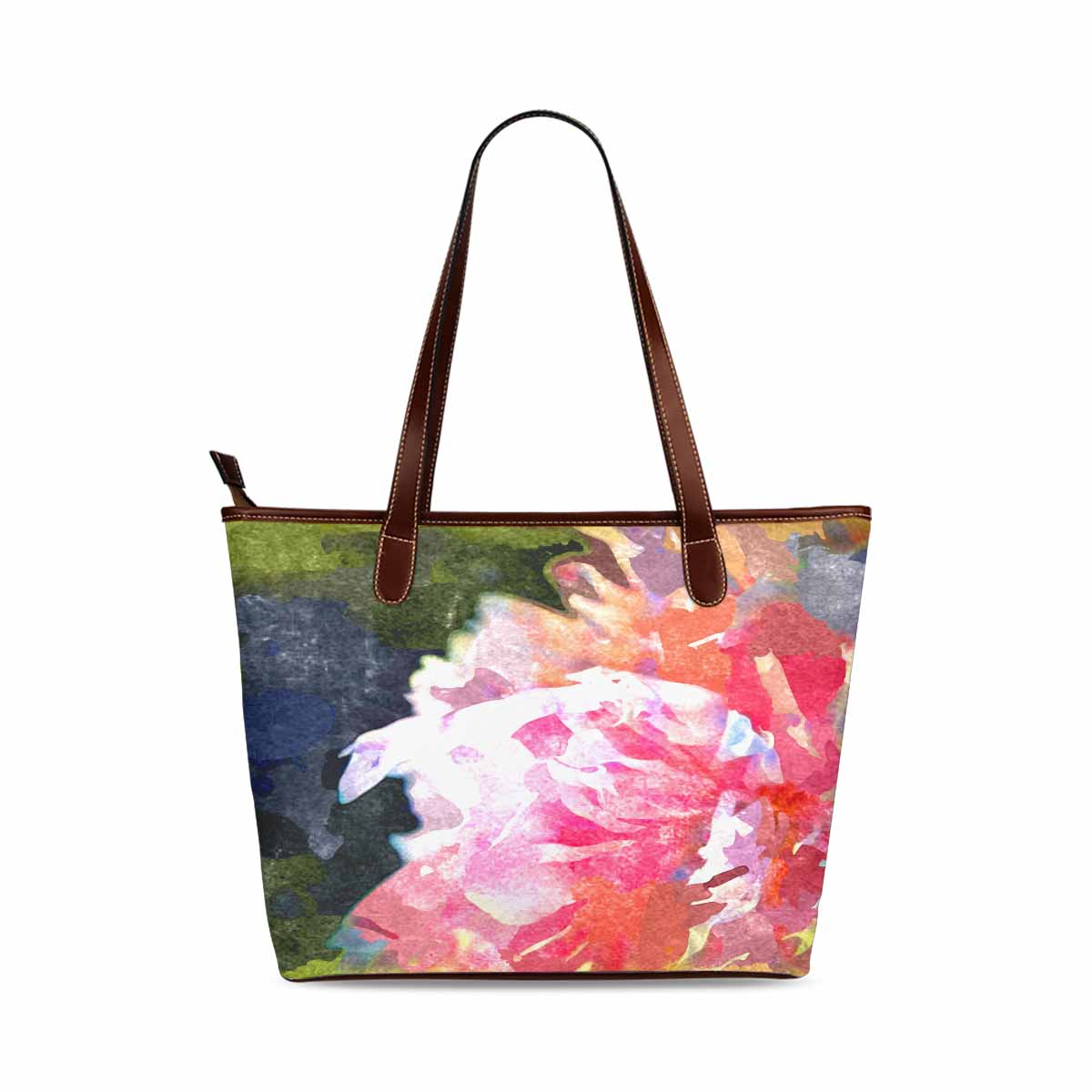 Classic Fabric handbag, watercolor floral, design 86