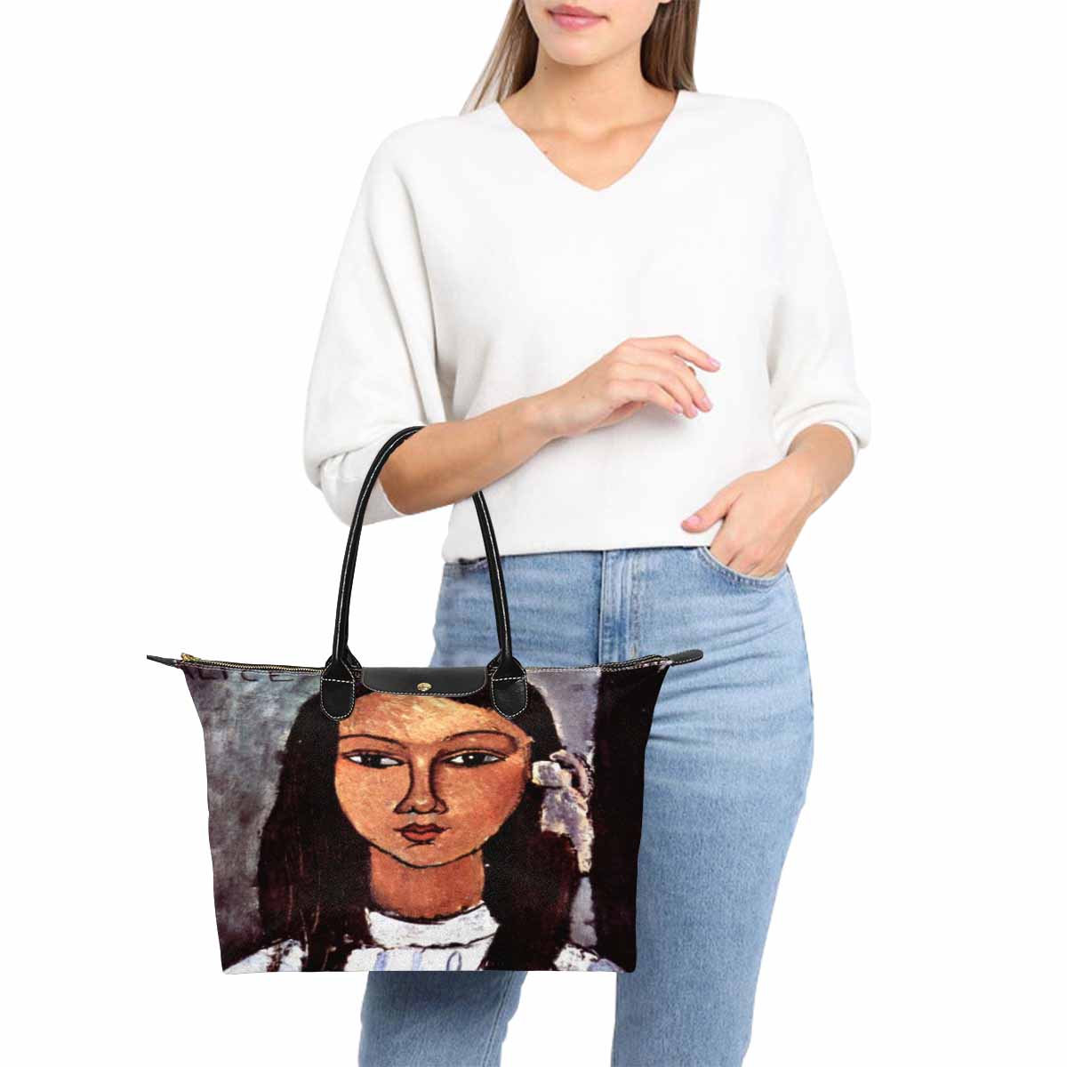 Classic handbag, Modigliani design, choice of 2 colors, Alice