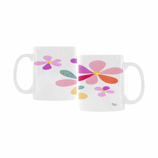 USA made Quality Mug, coffee mug, tea cup, Bright florals, Set 2, design 49