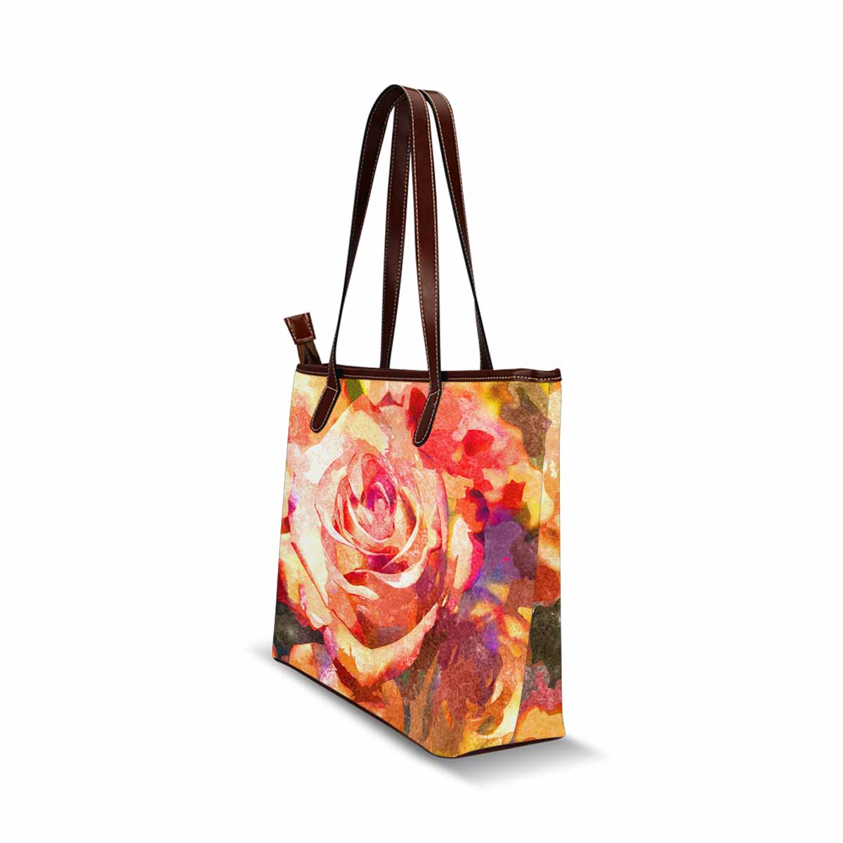 Classic Fabric handbag, watercolor floral, design 221
