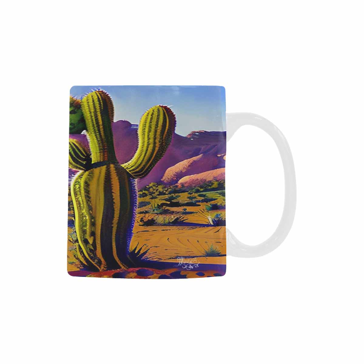 Coffee Mug, tea cup, desert scene, design 21