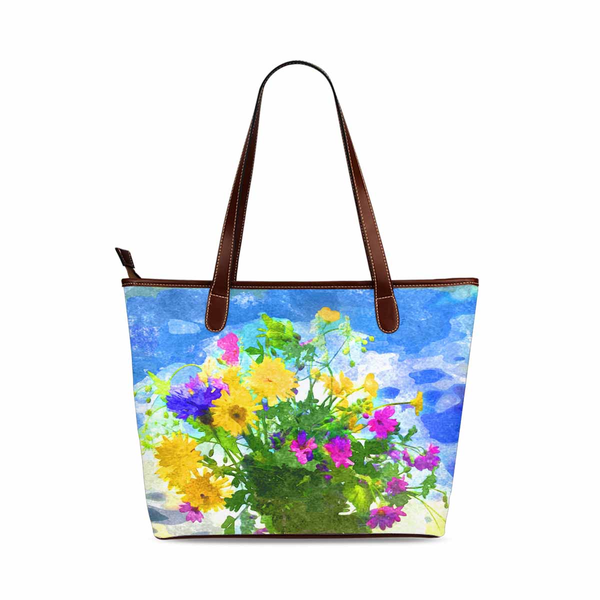 Classic Fabric handbag, watercolor floral, design 18