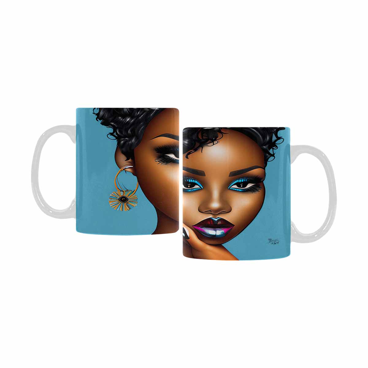 Quality Mug, coffee mug, tea cup, Black Faces, Set 1, design 51