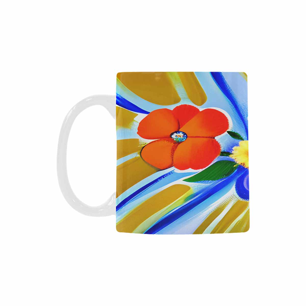 USA made Quality Mug, coffee mug, tea cup, Bright florals, Set 1, Design 73