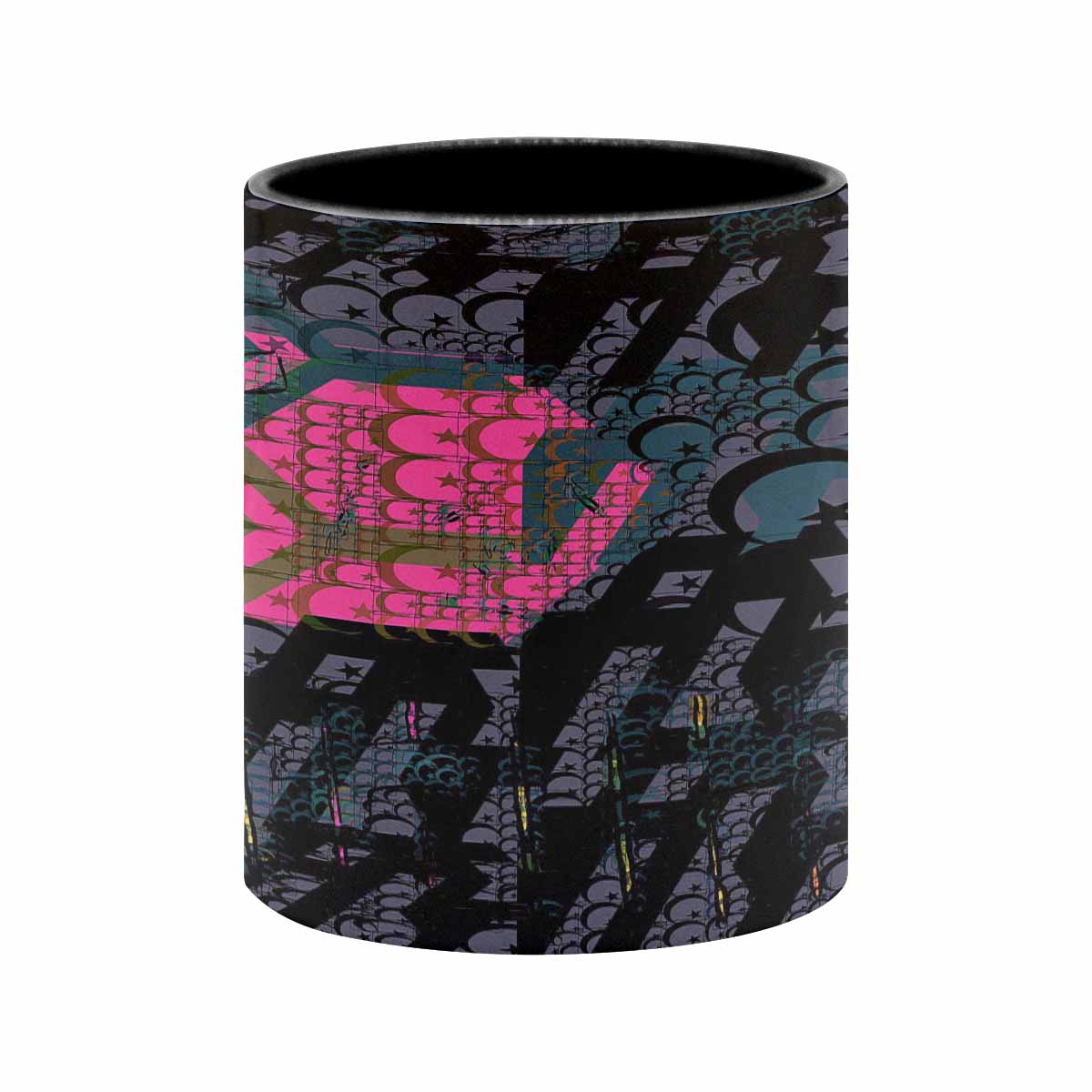 Coffee Mug, tea cup, black core, abstract, design 45