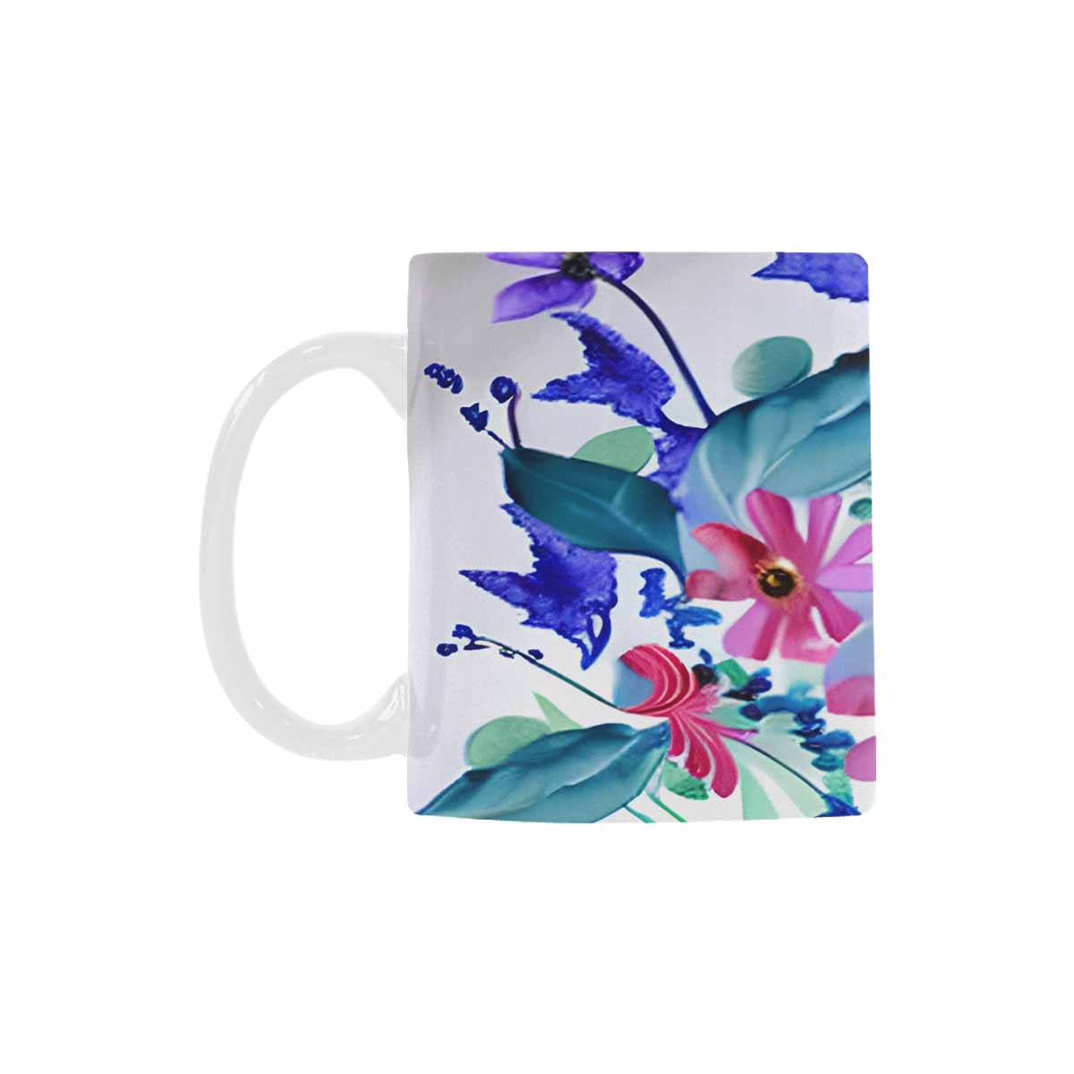 USA made Quality Mug, coffee mug, tea cup, Bright florals, Set 1, Design 22