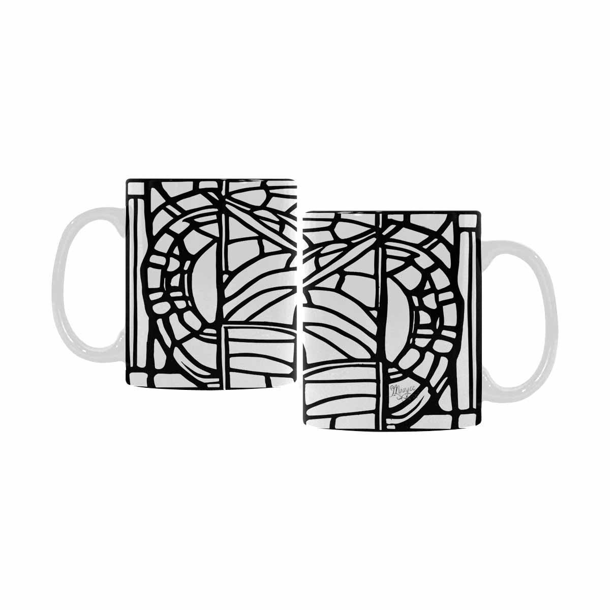 Quality Mug, coffee mug, tea cup, B & W Abstract, Set 1, design 53