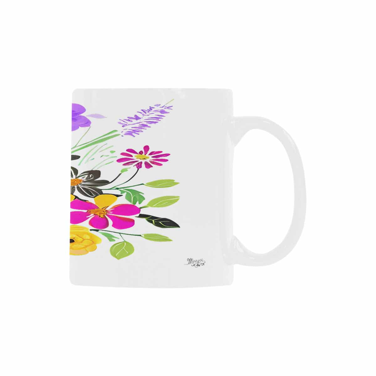 USA made Quality Mug, coffee mug, tea cup, Bright florals, Set 2, design 68