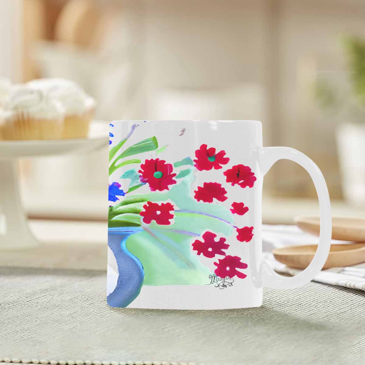 Quality Mug, coffee mug, tea cup, Bright florals, Set 1A, Design 110