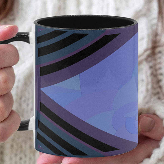 Coffee Mug, tea cup, black core, abstract, design 8