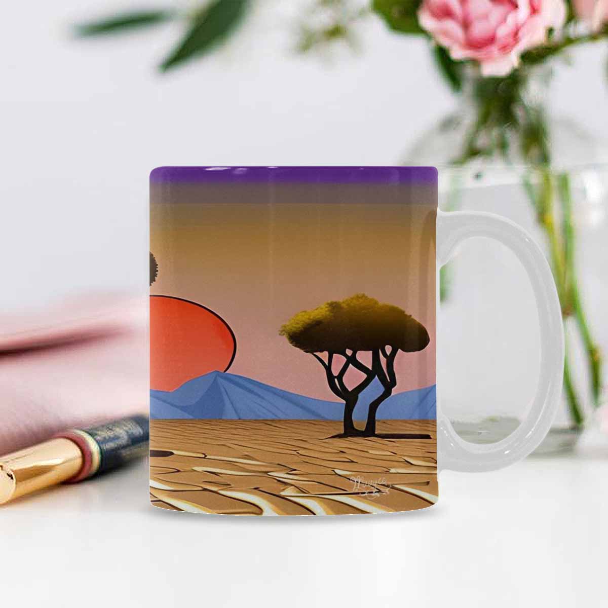 Coffee Mug, tea cup, desert scene, design 29