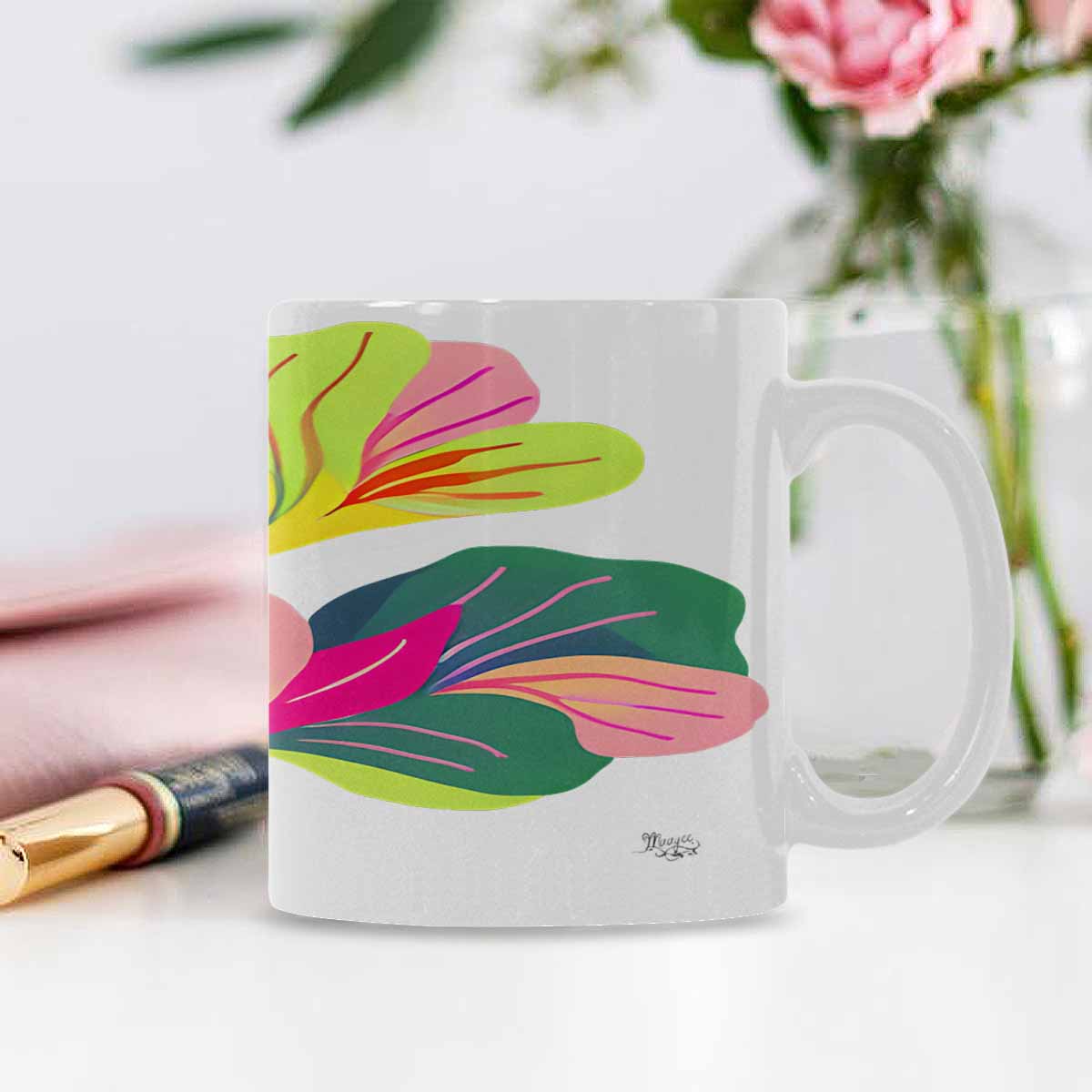 Quality Mug, coffee mug, tea cup, Bright florals, Set 2, design 95