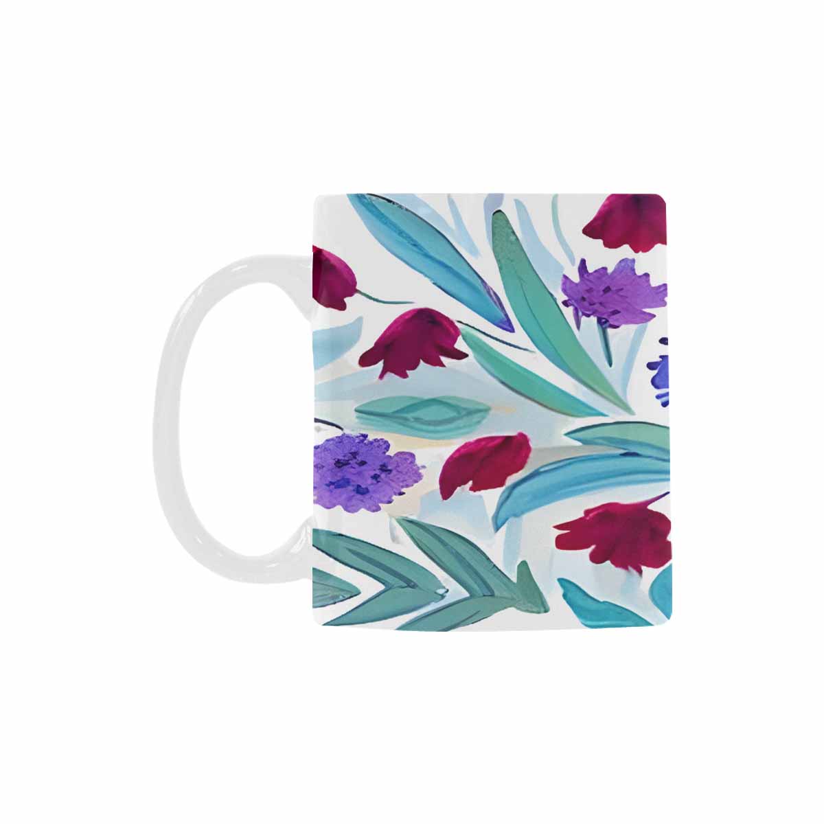 USA made Quality Mug, coffee mug, tea cup, Bright florals, Set 1A, Design 29