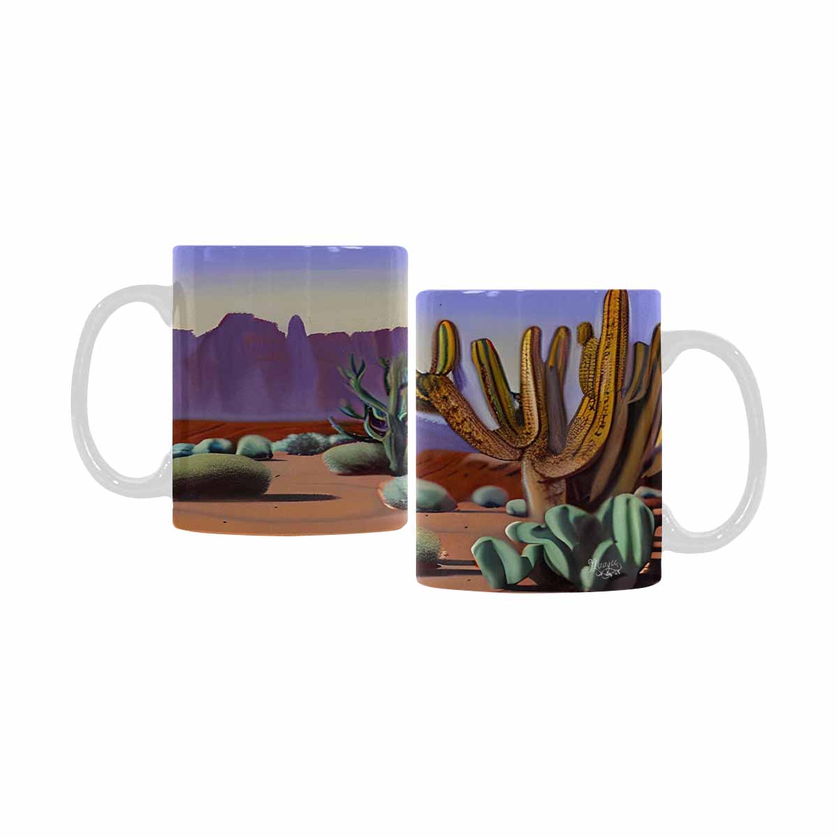 Coffee Mug, tea cup, desert scene, design 24