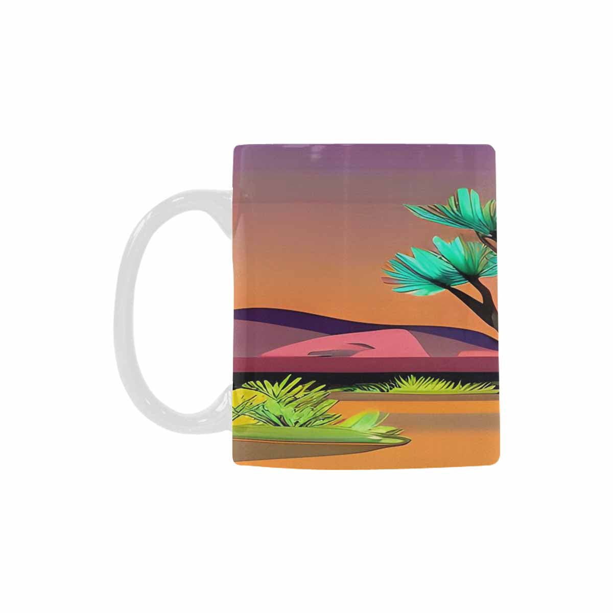 Coffee Mug, tea cup, desert scene, design 88