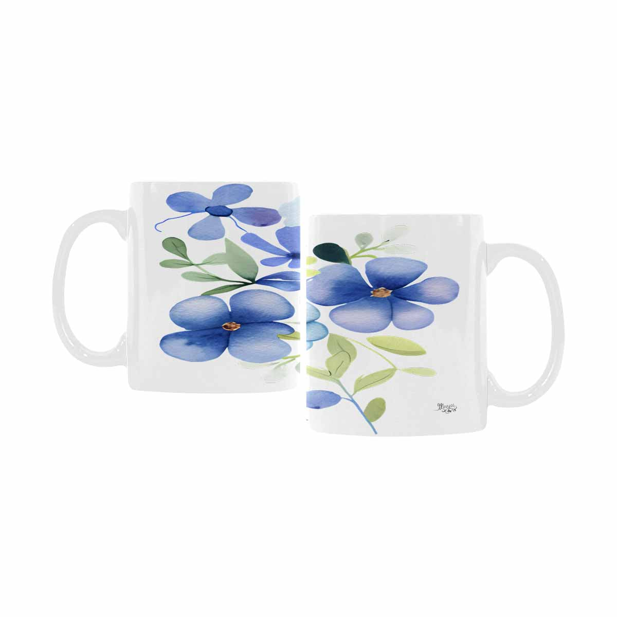 USA made Quality Mug, coffee mug, tea cup, Bright florals, Set 2, design 45