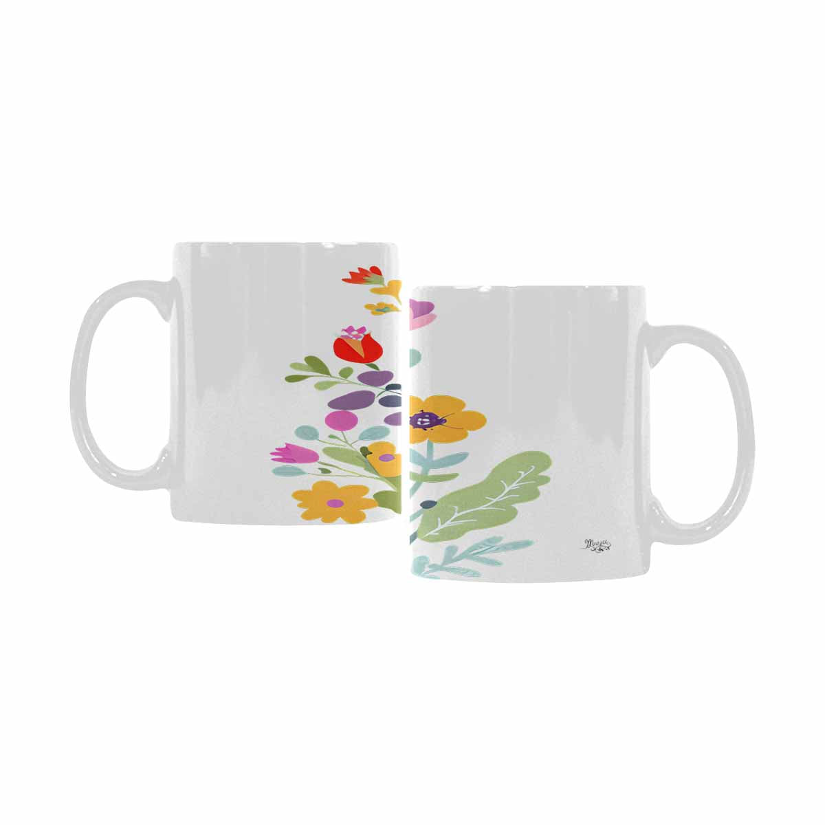Quality Mug, coffee mug, tea cup, Bright florals, Set 2, design 57