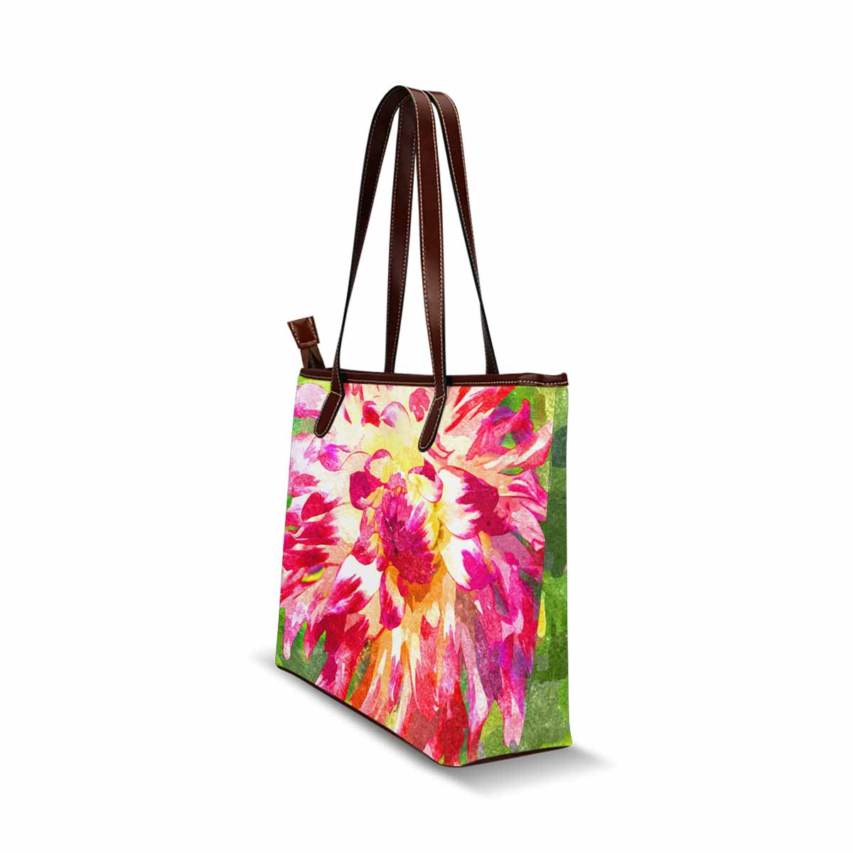 Classic Fabric handbag, watercolor floral, design 2