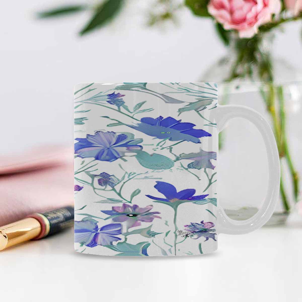 Quality Mug, coffee mug, tea cup, Bright florals, Set 2, design 35