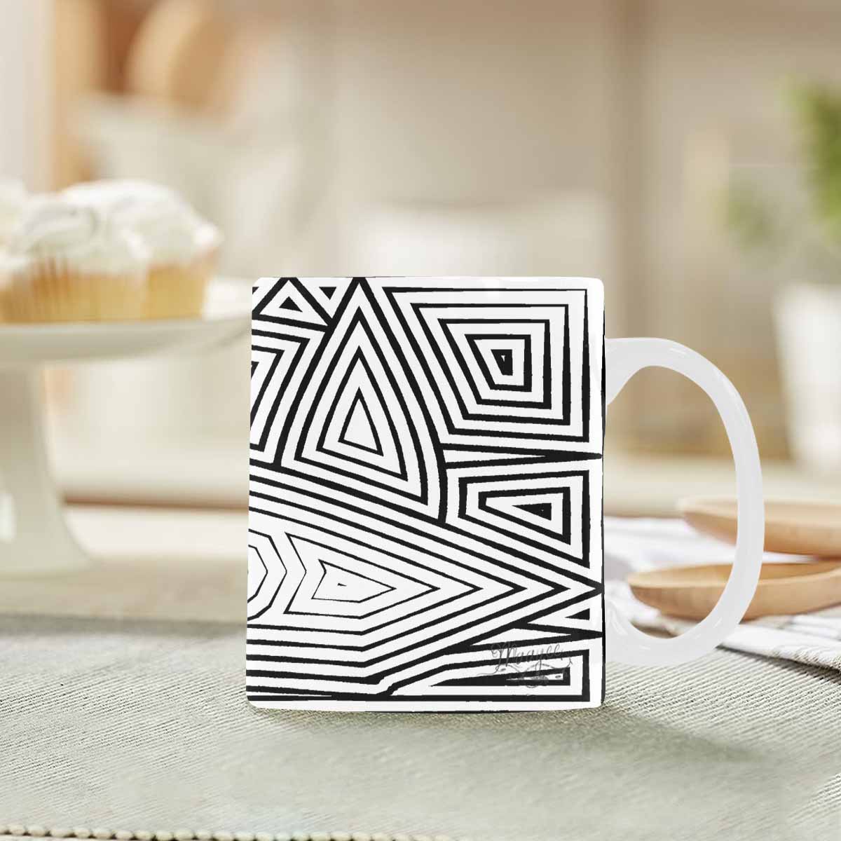 Quality Mug, coffee mug, tea cup, B & W Abstract, Set 1, design 129