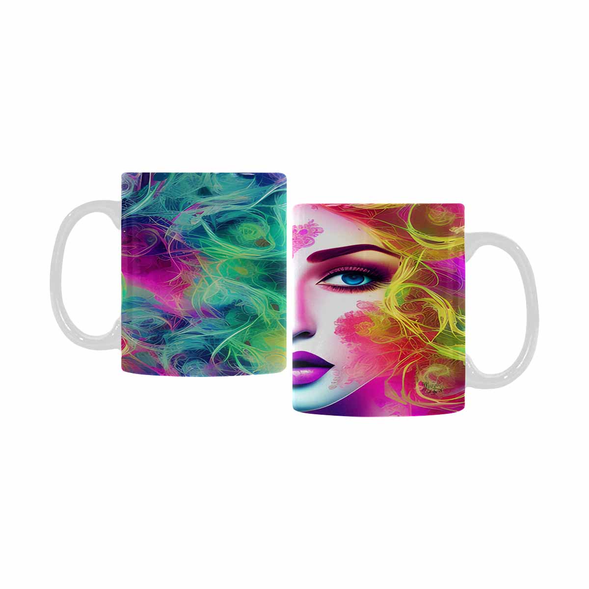 Coffee Mug, tea cup,caucasian Face, design 15