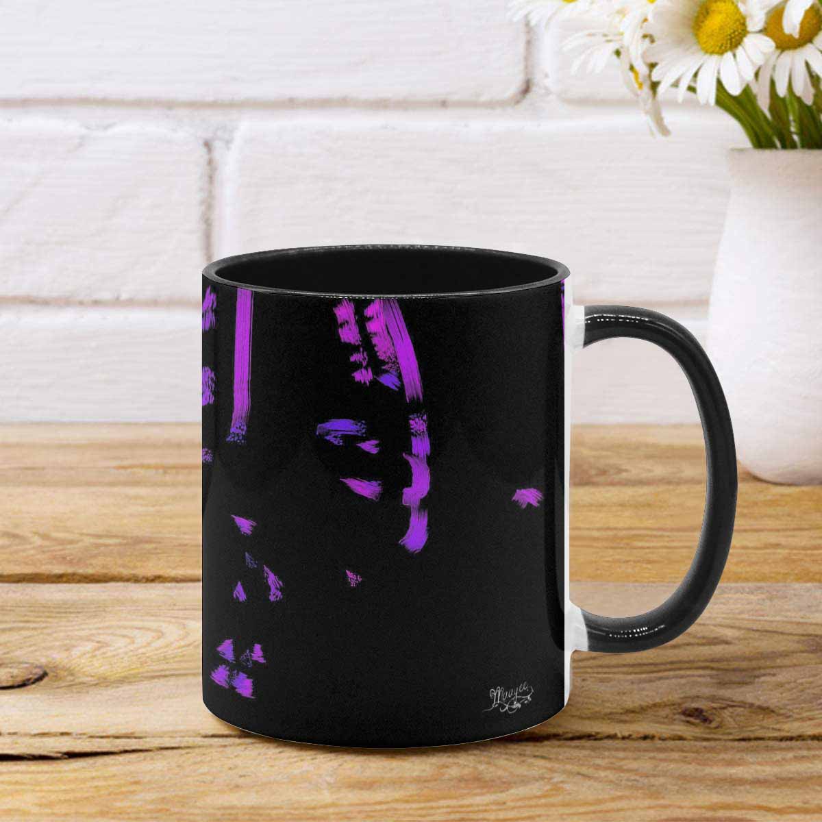 Coffee Mug, tea cup, black core, abstract, design 90