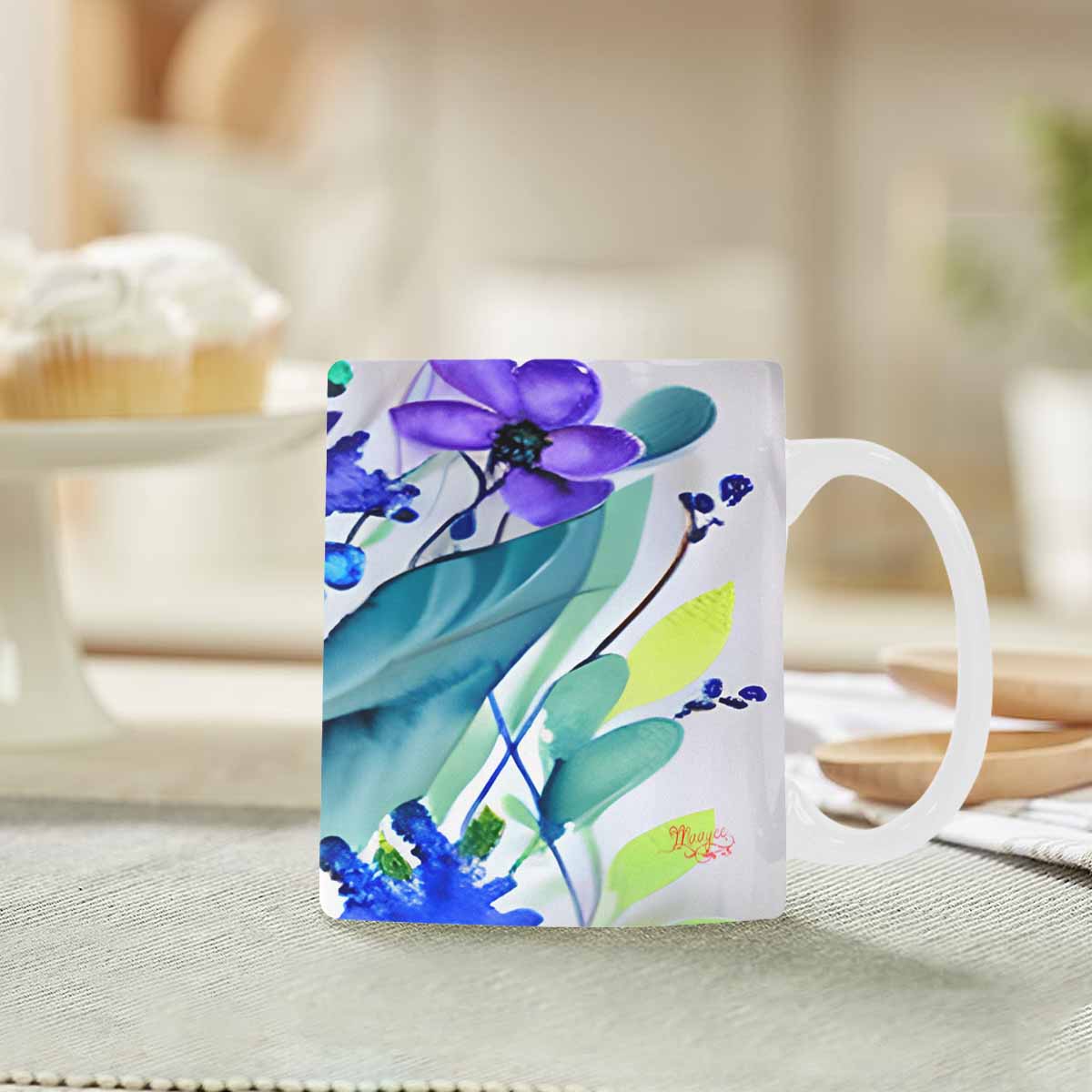 Quality Mug, coffee mug, tea cup, Bright florals, Set 1, Design 22