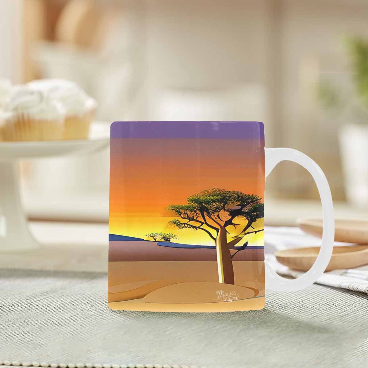 Coffee Mug, tea cup, desert scene, design 92