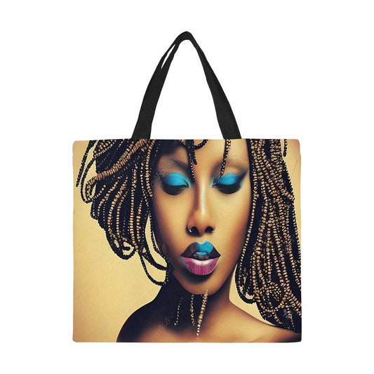 Canvas tote bag, Large, Black Faces, Set 1, design 50