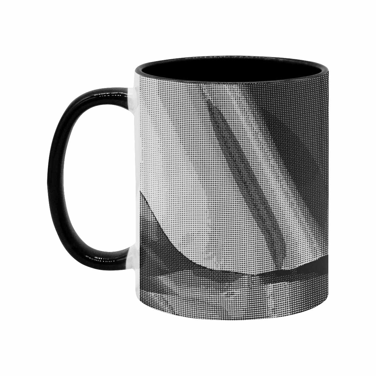 Coffee Mug, tea cup, black core, abstract, design 125