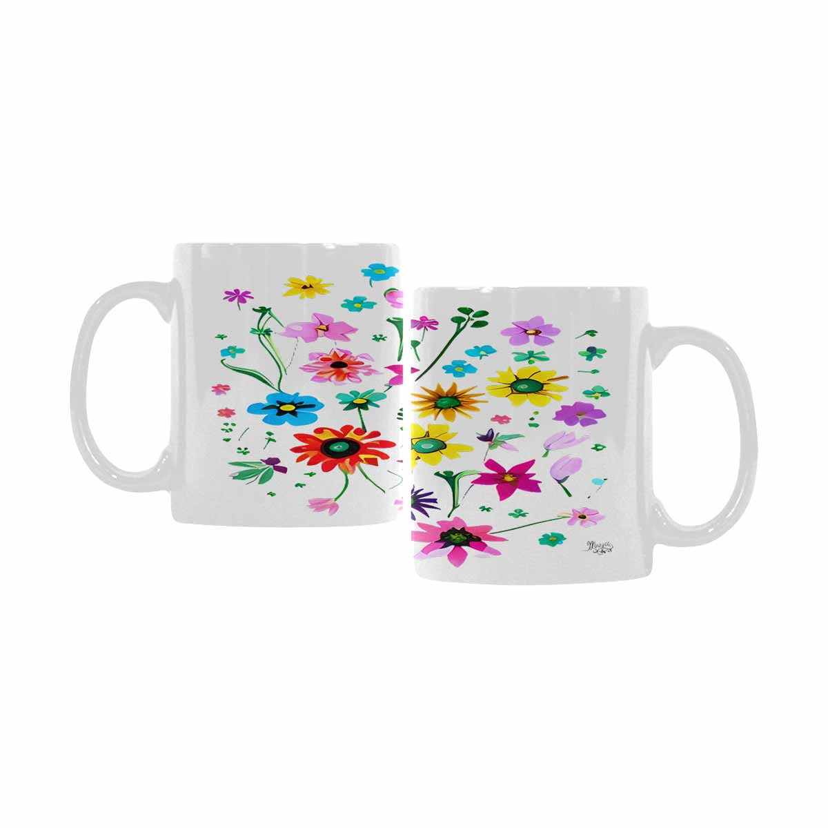 Quality Mug, coffee mug, tea cup, Bright florals, Set 2, design 86
