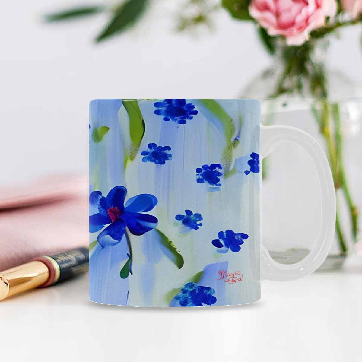 USA made Quality Mug, coffee mug, tea cup, Bright florals, Set 1, Design 84